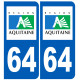 immatriculation 64 (région) - Sticker/autocollant