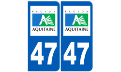 numéro immatriculation 47 (région) - Sticker/autocollant