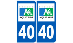 numéro immatriculation 40 (région) - Sticker/autocollant