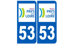 numéro immatriculation 53 (région) - Sticker/autocollant