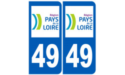 numéro immatriculation 49 (région) - Sticker/autocollant