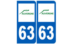 numéro immatriculation 63 (région) - Sticker/autocollant