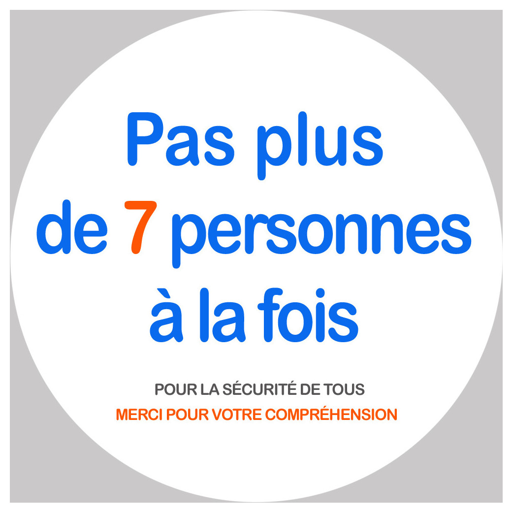 Pas plus de 7 personnes à la fois - 20cm - Sticker/autocollant