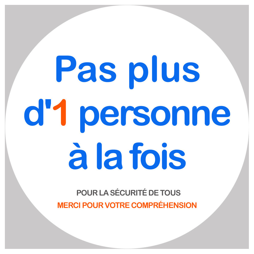 Pas plus d'1 personne à la fois - 20cm - Sticker/autocollant