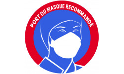Port du masque recommandé - 10cm - Sticker/autocollant