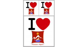 Département Les Hautes Alpes (05) - 3 autocollants "J'aime" - Sticker/autocollant