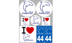 Sticker / autocollant : Département 44 Pornichet - 8 autocollants variés