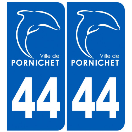 immatriculation 44 Pornichet - Sticker/autocollant immatriculation 44 Pornichet - Sticker/autocollant
