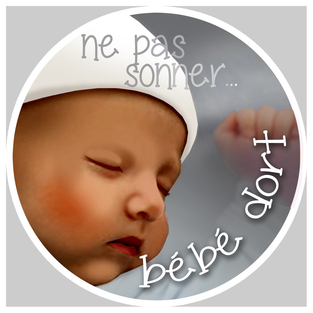 bébé dort ne pas sonner - 10cm - Sticker/autocollant