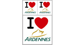 Département Ardennes (08) - 3 autocollants "J'aime" - Sticker/autocollant