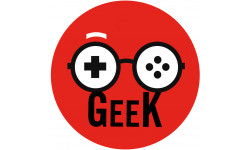 Sticker / autocollant : Geek manette de jeu - 15cm
