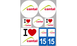Département 15 Le Cantal - 8 autocollants variés - Sticker/autocollant