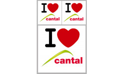 Département Cantal (15) - 3 autocollants "J'aime" - Sticker/autocollant