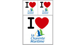 Département La Charente Maritime (17) - 3 autocollants "J'aime" - Sticker/autocollant