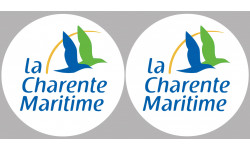 Département La Charente Maritime 17  - 2 logos x 10cm - Sticker/autocollant