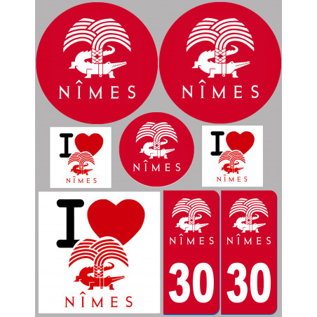 Nîmes (8 autocollants variés) - Sticker/autocollant Nîmes (8 autocollants variés) - Sticker/autocollant