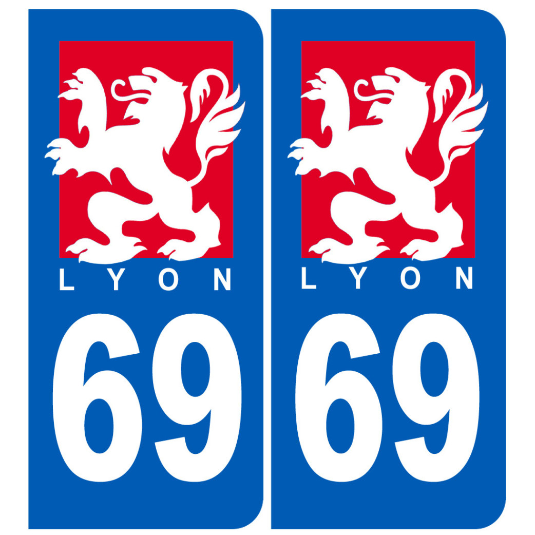 immatriculation 69 Lyon - Sticker/autocollant