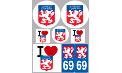 Lyon (8 autocollants variés) - Sticker/autocollant