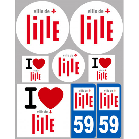Lille (8 autocollants variés) - Sticker/autocollant