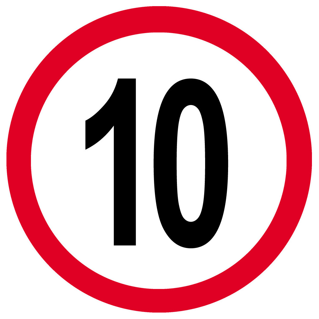 Disque de vitesse 10 rouge (15cm) - Sticker/autocollant