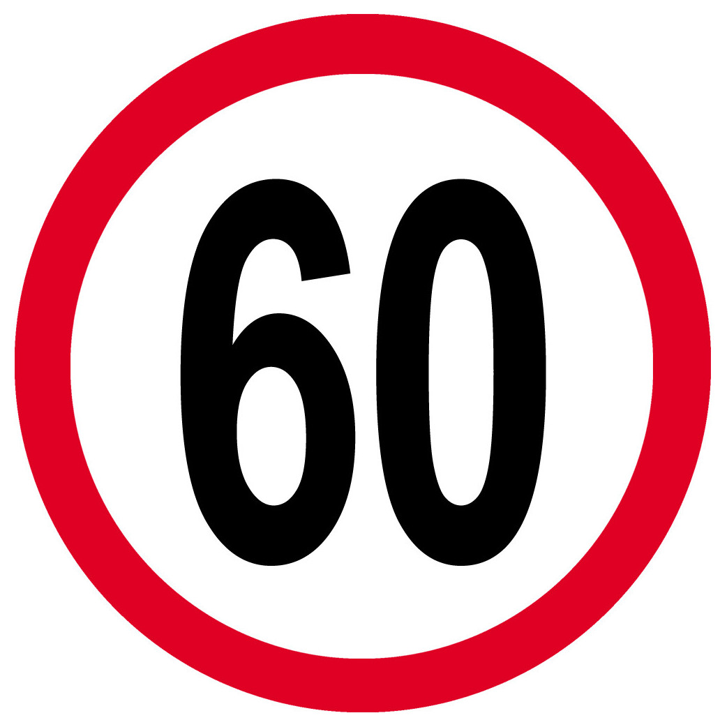Disque de vitesse 60km/h rouge - 10cm - Sticker/autocollant