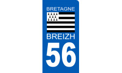 immatriculation motard 56 BRIEZH - Sticker/autocollant