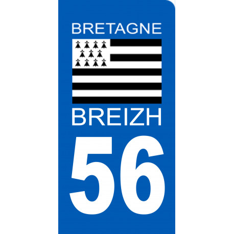 immatriculation motard 56 BRIEZH - Sticker/autocollant