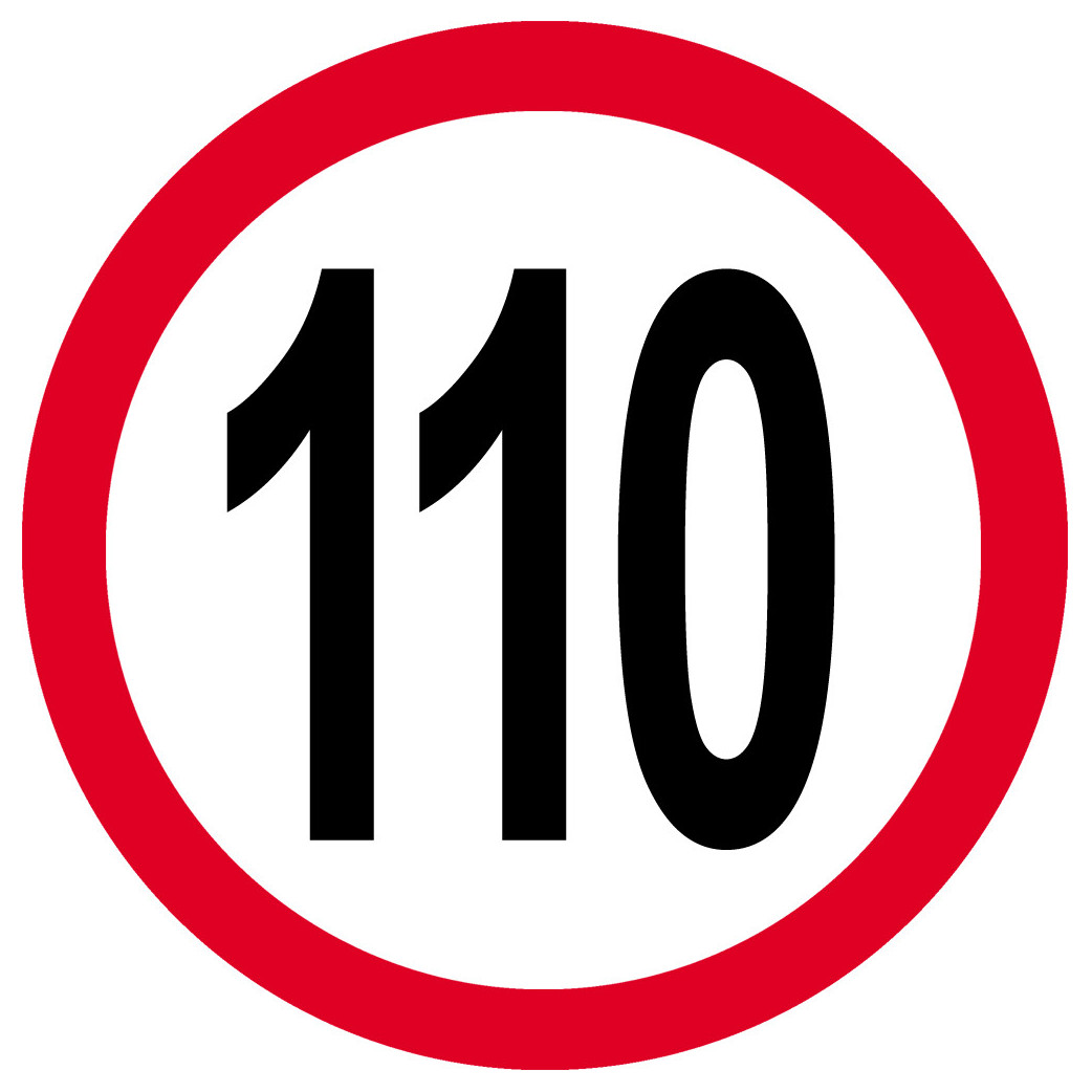 Disque de vitesse 110km/h rouge - 10cm - Sticker/autocollant