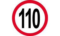 Disque de vitesse 110km/h rouge - 10cm - Sticker/autocollant