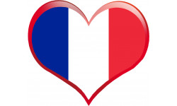 Coeur français, français de coeur - 11,5x10cm - Sticker/autocollant