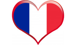 Sticker / autocollant : Coeur français, français de coeur - 11,5x10cm