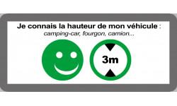 Sticker / autocollant : hauteur de passage de véhicule 3m oui - 9x4cm