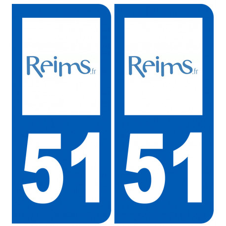 immatriculation 51 Reims - Sticker/autocollant