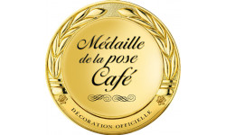Médaille de la pose café - 20x20cm - Sticker/autocollant