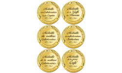 Kit Médailles au bureau - 6fois 10cm - Sticker/autocollant