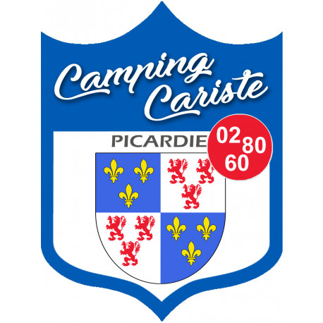 blason camping cariste Picardie - 10x7.5cm - Sticker/autocollant