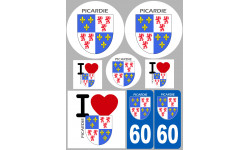 Picarde 60 - 8 autocollants variés - Sticker/autocollant