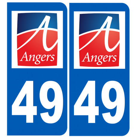 immatriculation 49 Angers - Sticker/autocollant