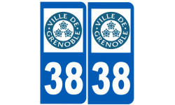 numéro immatriculation 38 Grenoble - Sticker/autocollant