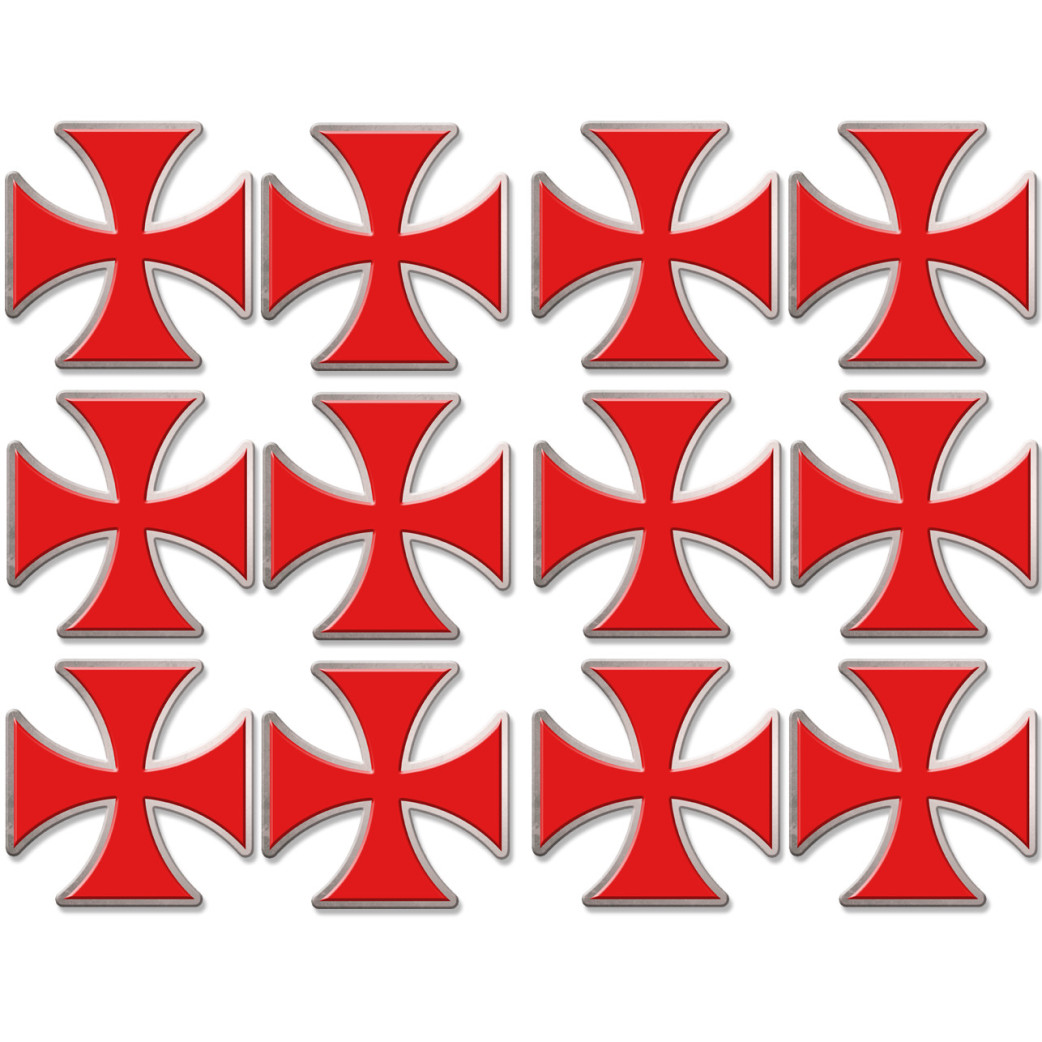 Croix des templiers - 12fois 5x5cm - Sticker/autocollant