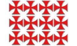 Croix des templiers - 12fois 5x5cm - Sticker/autocollant