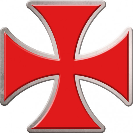 Croix des templiers - 1 autocollant de 21x21cm - Sticker/autocollant