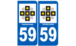 numéro immatriculation 59 Tourcoing - Sticker/autocollant