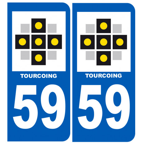 numéro immatriculation 59 Tourcoing - Sticker/autocollant