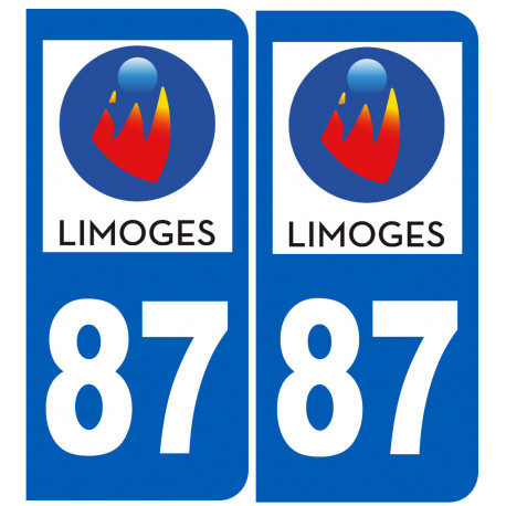 immatriculation 87 Limoges - Sticker/autocollant