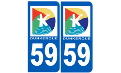immatriculation 59 Dunkerque - Sticker/autocollant