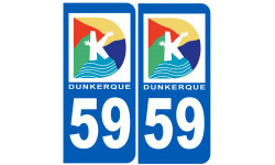 numéro immatriculation 59 Dunkerque - Sticker/autocollant