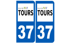 immatriculation 37 Tours - Sticker/autocollant