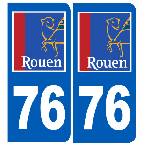 numéro immatriculation 76 Rouen - Sticker/autocollant