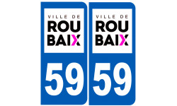 numéro immatriculation 59 Roubaix - Sticker/autocollant